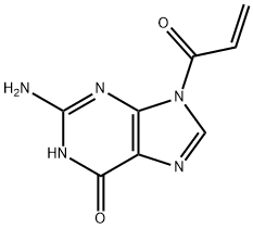 6H-Purin-6-one, 2-amino-1,9-dihydro-9-(1-oxo-2-propen-1-yl)- 化学構造式