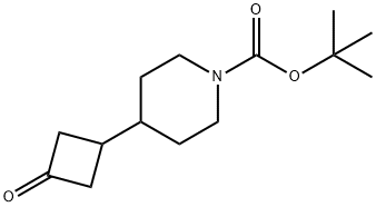 1-Piperidinecarboxylic acid, 4-(3-oxocyclobutyl)-, 1,1-dimethylethyl ester Struktur