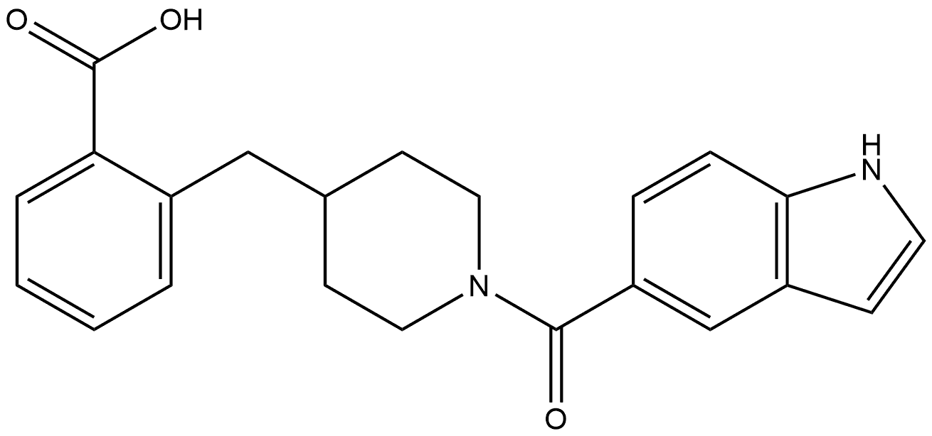 2-[[1-(1H-Indol-5-ylcarbonyl)-4-piperidinyl]methyl]benzoic acid,2036972-85-5,结构式