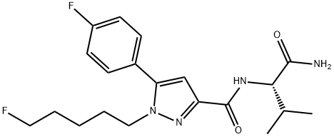 1H-Pyrazole-3-carboxamide, N-[(1S)-1-(aminocarbonyl)-2-methylpropyl]-1-(5-fluoropentyl)-5-(4-fluorophenyl)- Structure