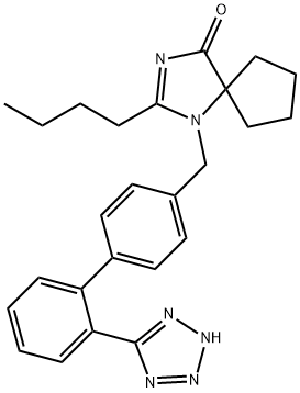 1,3-Diazaspiro[4.4]non-2-en-4-one, 2-butyl-1-[[2'-(2H-tetrazol-5-yl)[1,1'-biphenyl]-4-yl]methyl]- Structure