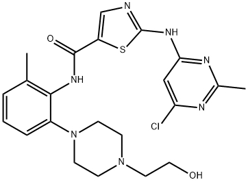 5-Thiazolecarboxamide, 2-[(6-chloro-2-methyl-4-pyrimidinyl)amino]-N-[2-[4-(2-hydroxyethyl)-1-piperazinyl]-6-methylphenyl]- Structure