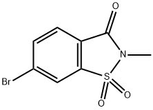 1,2-Benzisothiazol-3(2H)-one, 6-bromo-2-methyl-, 1,1-dioxide 化学構造式