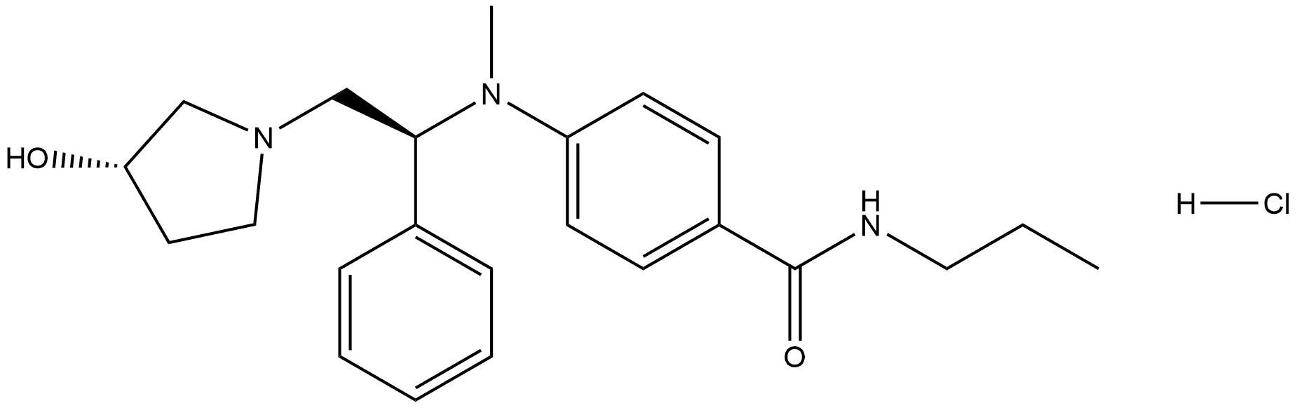 204970-99-0 Benzamide, 4-[[(1S)-2-[(3S)-3-hydroxy-1-pyrrolidinyl]-1-phenylethyl]methylamino]-N-propyl-, hydrochloride (1:1)