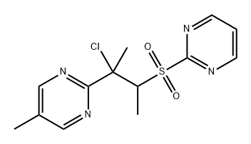 Pyrimidine, 2-[1-chloro-1-methyl-2-(2-pyrimidinylsulfonyl)propyl]-5-methyl- 结构式