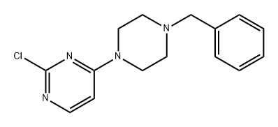 Pyrimidine, 2-chloro-4-[4-(phenylmethyl)-1-piperazinyl]- Struktur