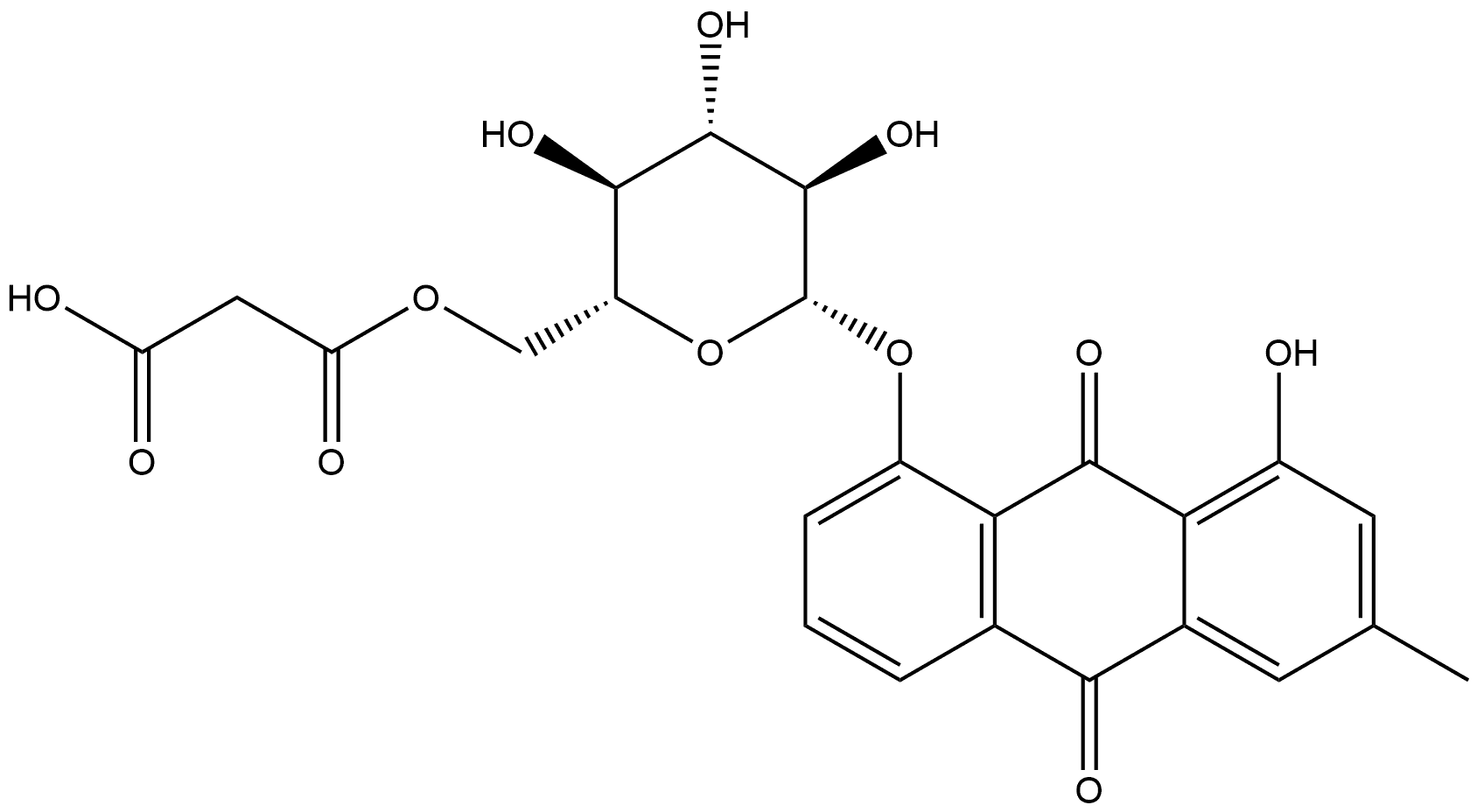 Chrysophanol-8-O-β-D-
(6′-O-malonyl)glucoside Structure