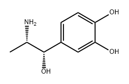 1,2-Benzenediol, 4-[(1S,2S)-2-amino-1-hydroxypropyl]- 化学構造式