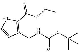 1H-Pyrrole-2-carboxylic acid, 3-[[[(1,1-dimethylethoxy)carbonyl]amino]methyl]-, ethyl ester Structure
