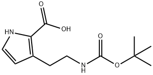 3-(2-((叔丁氧基羰基)氨基)乙基)-1H-吡咯-2-羧酸, 2052290-81-8, 结构式
