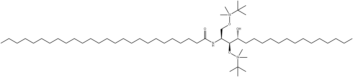 Hexacosanamide, N-[(1S,2S,3R)-2-[[(1,1-dimethylethyl)dimethylsilyl]oxy]-1-[[[(1,1-dimethylethyl)dimethylsilyl]oxy]methyl]-3-hydroxyheptadecyl]- 化学構造式