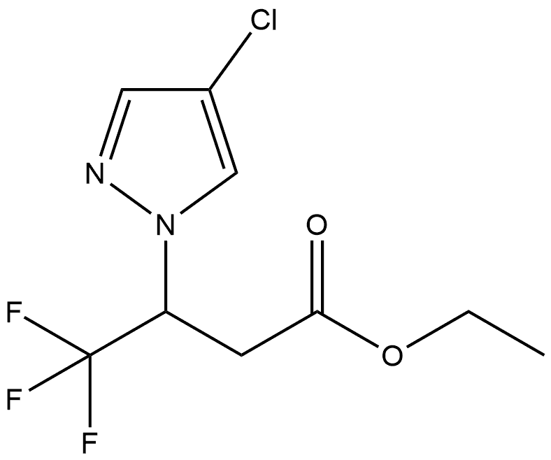 ethyl 3-(4-chloro-1H-pyrazol-1-yl)-4,4,4-trifluorobutanoate Structure