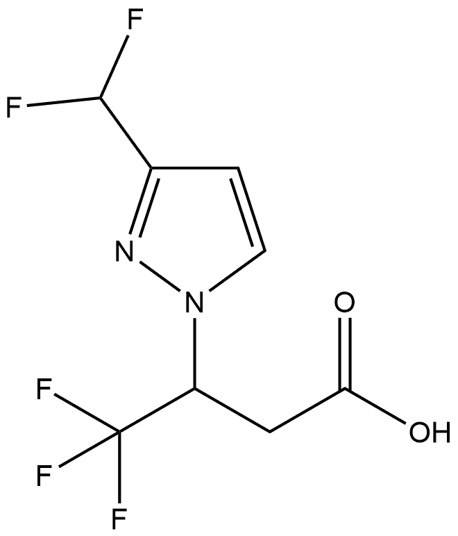 3-[3-(difluoromethyl)-1H-pyrazol-1-yl]-4,4,4-trifluorobutanoic acid,2054953-13-6,结构式