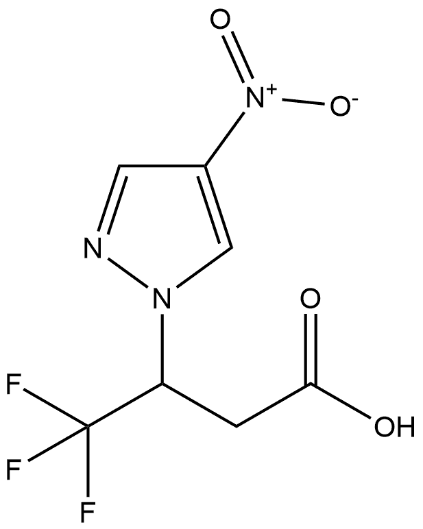 4,4,4-trifluoro-3-(4-nitro-1H-pyrazol-1-yl)butanoic acid 化学構造式