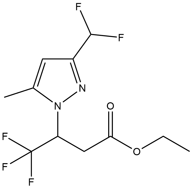 ethyl 3-[3-(difluoromethyl)-5-methyl-1H-pyrazol-1-yl]-4,4,4-trifluorobutanoate Structure