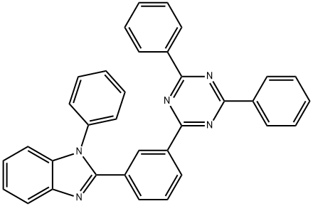 1H-Benzimidazole, 2-[3-(4,6-diphenyl-1,3,5-triazin-2-yl)phenyl]-1-phenyl- Struktur