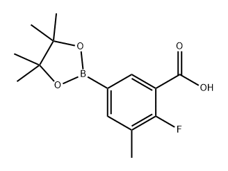 Benzoic acid, 2-fluoro-3-methyl-5-(4,4,5,5-tetramethyl-1,3,2-dioxaborolan-2-yl)- 结构式