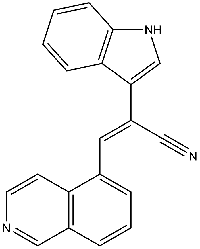 1H-Indole-3-acetonitrile, α-(5-isoquinolinylmethylene)-, (αZ)- 化学構造式