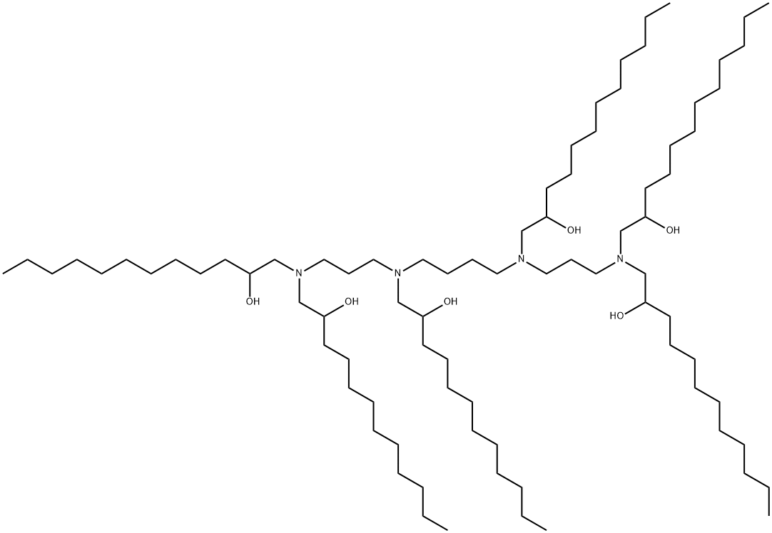 13,17,22,26-Tetraazaoctatriacontane-11,28-diol, 13,17,22,26-tetrakis(2-hydroxydodecyl)- Struktur