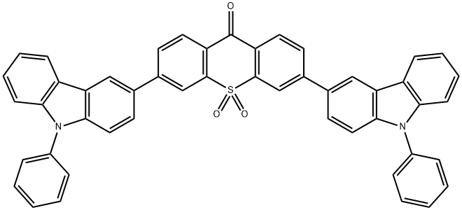 9H-Thioxanthen-9-one, 3,6-bis(9-phenyl-9H-carbazol-3-yl)-, 10,10-dioxide Struktur