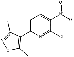 4-(6-chloro-5-nitropyridin-2-yl)-3,5-dimethylisoxazole 化学構造式