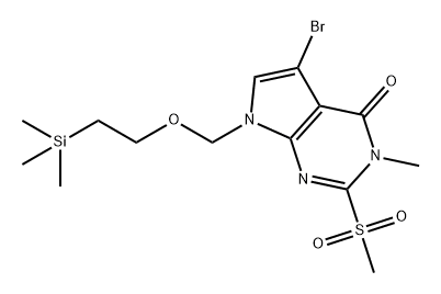 4H-Pyrrolo[2,3-d]pyrimidin-4-one, 5-bromo-3,7-dihydro-3-methyl-2-(methylsulfonyl)-7-[[2-(trimethylsilyl)ethoxy]methyl]- Structure