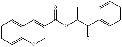 1-oxo-1-phenylpropan-2-yl (E)-3-(2-methoxyphenyl)acrylate Struktur