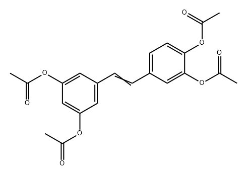 1,2-Benzenediol, 4-[2-[3,5-bis(acetyloxy)phenyl]ethenyl]-, 1,2-diacetate,20578-93-2,结构式