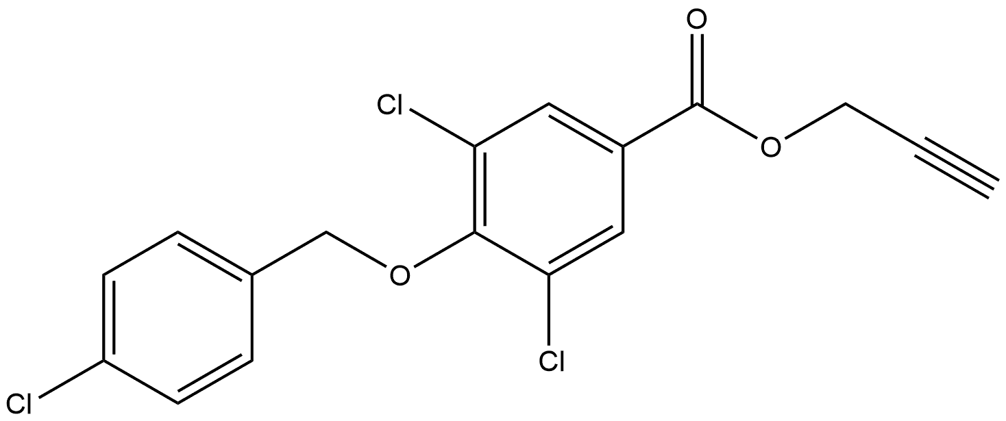 2-Propyn-1-yl 3,5-dichloro-4-[(4-chlorophenyl)methoxy]benzoate Structure