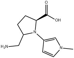 5-(Aminomethyl)-1-(1-methylpyrrol-3-yl)pyrrolidine-2-carboxylic acid Struktur