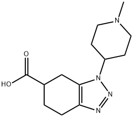 3-(1-Methylpiperidin-4-yl)-4,5,6,7-tetrahydrobenzotriazole-5-carboxylic acid 化学構造式