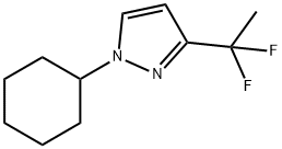 1-Cyclohexyl-3-(1,1-difluoroethyl)pyrazole 化学構造式