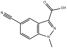 5-Cyano-1-methylindazole-3-carboxylic acid 化学構造式