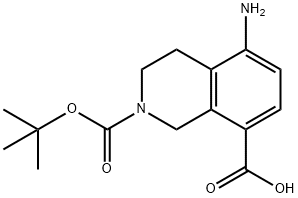 5-Amino-2-[(2-methylpropan-2-yl)oxycarbonyl]-3,4-dihydro-1H-isoquinoline-8-carboxylic acid Structure