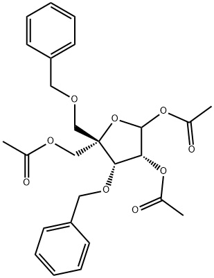 L-Lyxofuranose, 4-C-[(phenylmethoxy)methyl]-3-O-(phenylmethyl)-, triacetate (9CI) Struktur