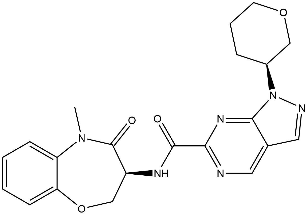 N-((S)-5-methyl-4-oxo-2,3,4,5-tetrahydrobenzo[b][1,4]oxazepin-3-yl)-1-((S)-tetrahydro-2H-pyran-3-yl)-1H-pyrazolo[3,4-d]pyrimidine-6-carboxamide|