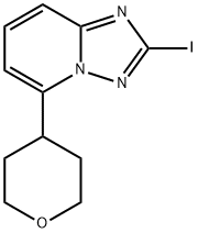 2-Iodo-5-(oxan-4-yl)-[1,2,4]triazolo[1,5-a]pyridine Struktur