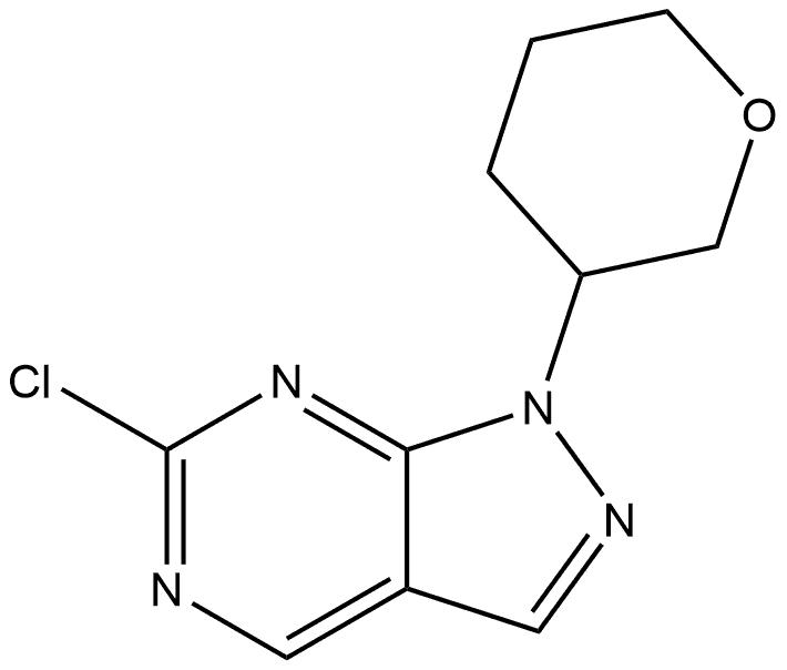 6-chloro-1-(oxan-3-yl)-1H-pyrazolo[3,4-d]pyrimidine Struktur