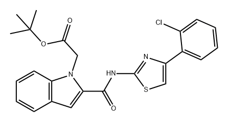 1H-Indole-1-acetic acid, 2-[[[4-(2-chlorophenyl)-2-thiazolyl]amino]carbonyl]-, 1,1-dimethylethyl ester Structure