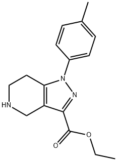 1H-Pyrazolo[4,3-c]pyridine-3-carboxylic acid, 4,5,6,7-tetrahydro-1-(4-methylphenyl)-, ethyl ester 化学構造式