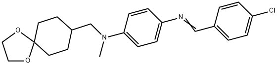 1,4-Benzenediamine, N4-[(4-chlorophenyl)methylene]-N1-(1,4-dioxaspiro[4.5]dec-8-ylmethyl)-N1-methyl- Structure