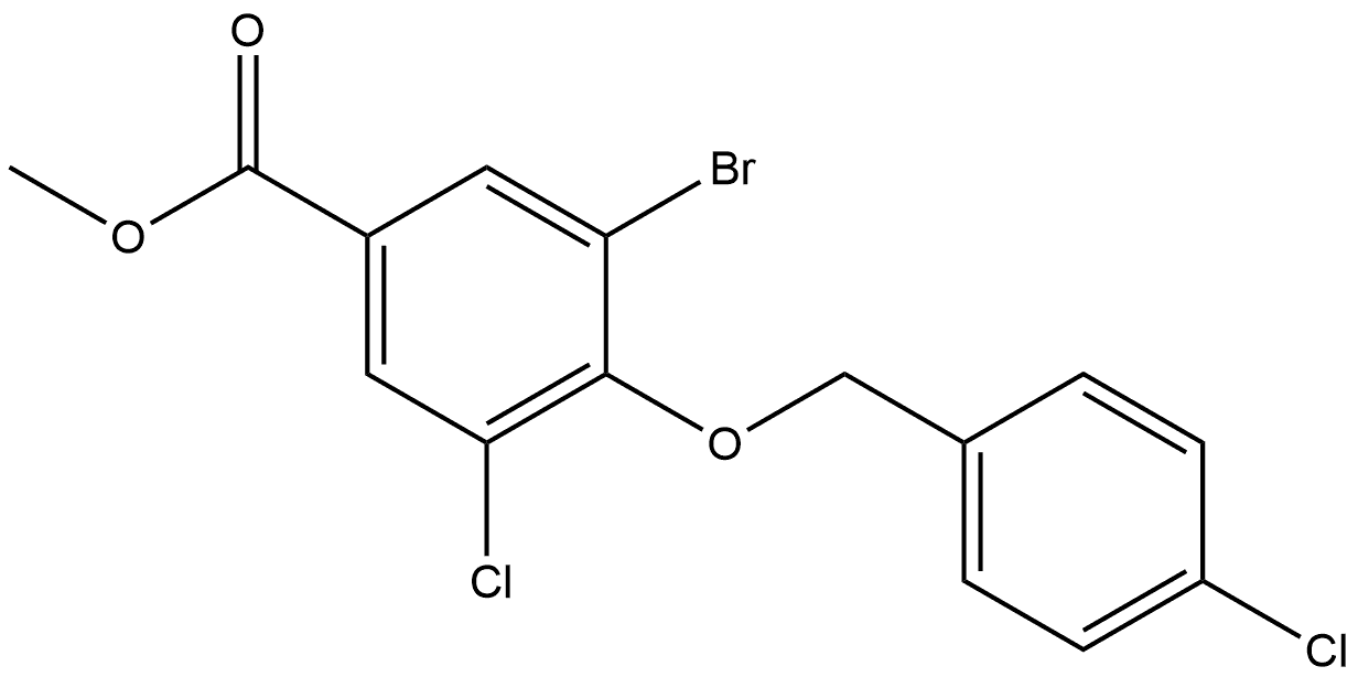 Methyl 3-bromo-5-chloro-4-[(4-chlorophenyl)methoxy]benzoate Structure