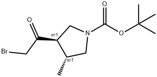 rel-1,1-Dimethylethyl (3R,4R)-3-(2-bromoacetyl)-4-methyl-1-pyrrolidinecarboxylate Structure