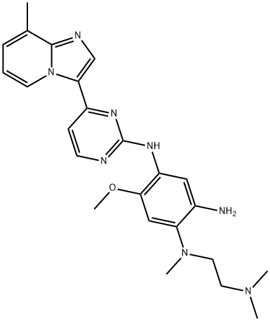 1,2,4-Benzenetriamine, N1-[2-(dimethylamino)ethyl]-5-methoxy-N1-methyl-N4-[4-(8-methylimidazo[1,2-a]pyridin-3-yl)-2-pyrimidinyl]-,2064270-12-6,结构式