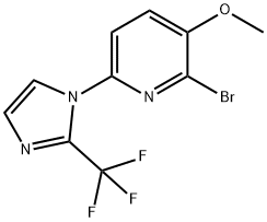 Pyridine, 2-bromo-3-methoxy-6-[2-(trifluoromethyl)-1H-imidazol-1-yl]- Struktur