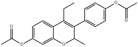 4-(7-Acetoxy-4-ethyl-2-methyl-2H-chromen-3-yl)phenyl acetate 结构式