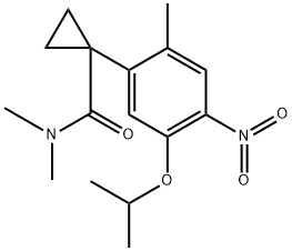 1-(5-isopropoxy-2-methyl-4-nitrophenyl)-N,N-dimethylcyclopropanecarboxamide 化学構造式