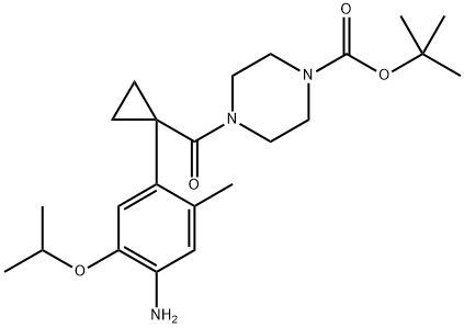 tert-butyl 4-(1-(4-amino-5-isopropoxy-2-methylphenyl)cyclopropanecarbonyl)piperazine-1-carboxylate Structure