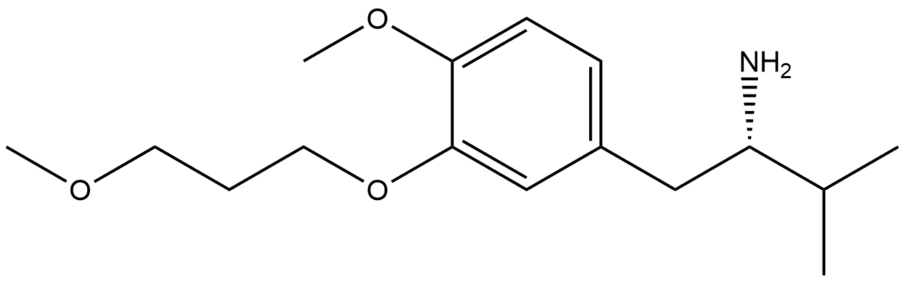 (S)-1-(4-methoxy-3-(3-methoxypropoxy)phenyl)-3-methylbutan-2-amine(WX192125), 2072073-26-6, 结构式
