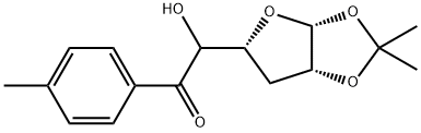 3-Deoxy-1,2-O-isopropylidene-5-p-tuluoyl-beta-L-threo pentofuranose 化学構造式